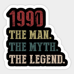 Vintage 1990 The Man The Myth The Legend Gift 30th Birthday Sticker